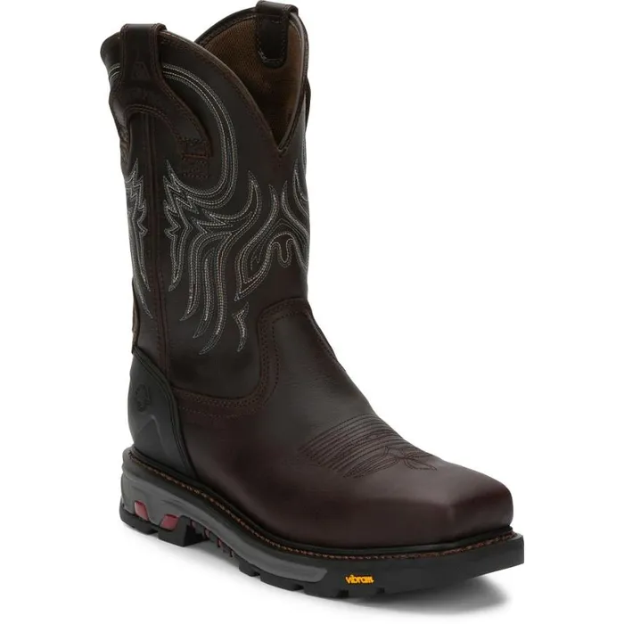 Work Men Justin Boots Warhawk 11034 Nano Composite Toe Waterproof Work Boot Briar Brown 040brown041