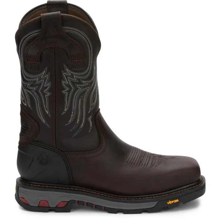 Work Men Justin Boots Warhawk 11034 Nano Composite Toe Waterproof Work Boot Briar Brown 040brown041