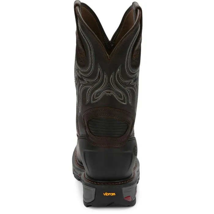 Work Men Justin Boots Warhawk 11034 Nano Composite Toe Waterproof Work Boot Briar Brown 040brown041