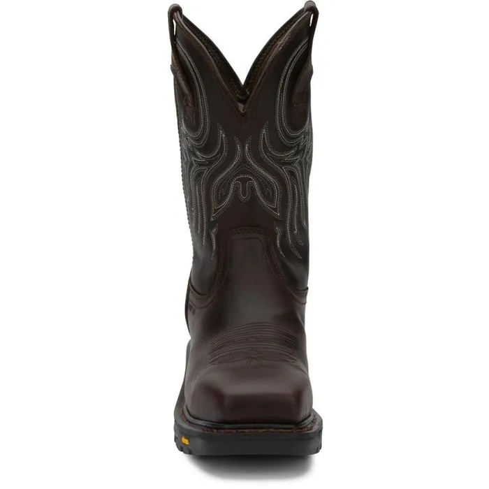 Work Men Justin Boots Warhawk 11034 Nano Composite Toe Waterproof Work Boot Briar Brown 040brown041