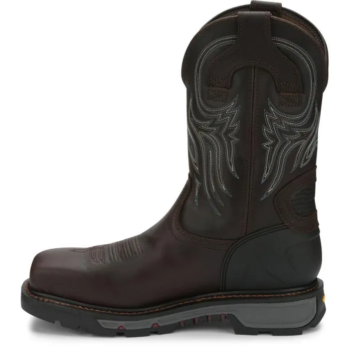 Work Men Justin Boots Warhawk 11034 Nano Composite Toe Waterproof Work Boot Briar Brown 040brown041
