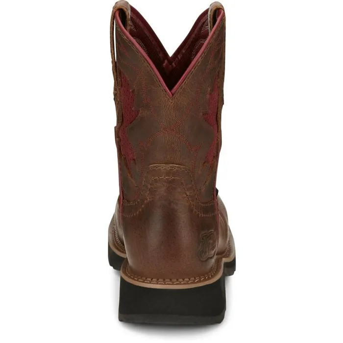 Work Women Justin Boots Lathey 8034 Nano Composite Toe Work Boot Brown