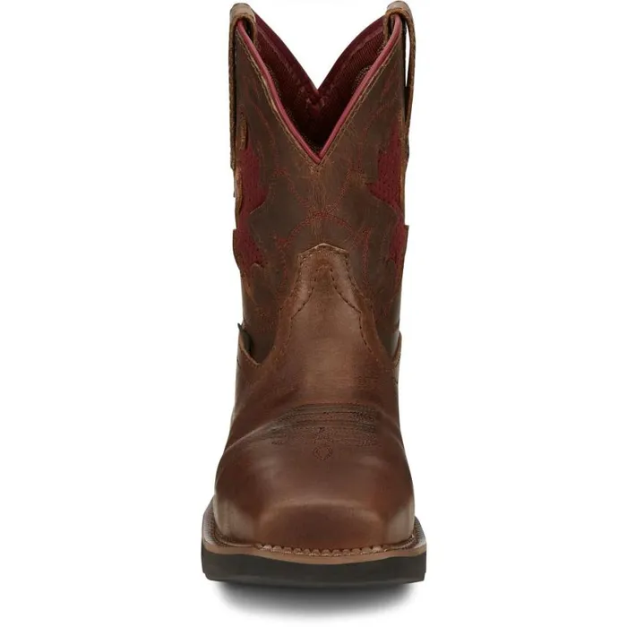 Work Women Justin Boots Lathey 8034 Nano Composite Toe Work Boot Brown