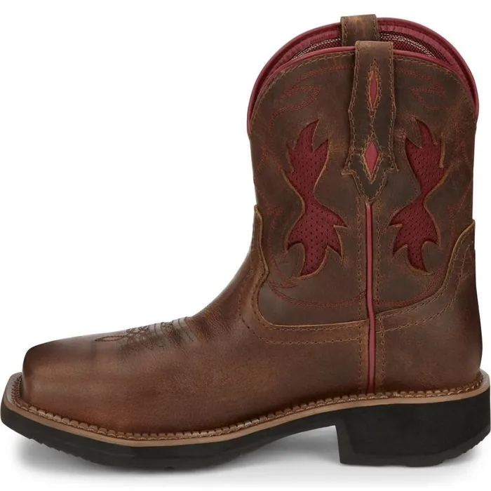 Work Women Justin Boots Lathey 8034 Nano Composite Toe Work Boot Brown