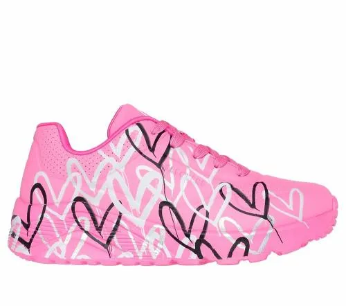 X JGoldcrown Uno Lite 8211 Metallic Love Hot Pink Multi Kids SKECHERS Kids UK Sizes 9525 X JGoldcrown Uno Lite 8211 Metallic Love Hot Pink Multi Kids SKECHERS Kids UK Sizes 9525