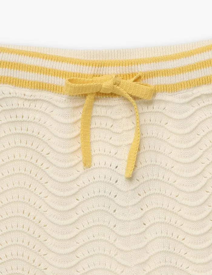 Zimmermann Clothing Alight Textured Knit Shorts Creamyellow 8211 Kids