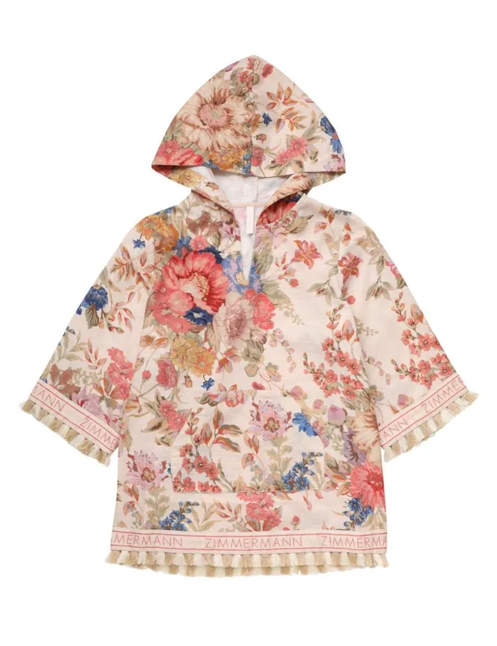 Zimmermann Clothing August Coverup Cream Floral 8211 Kids