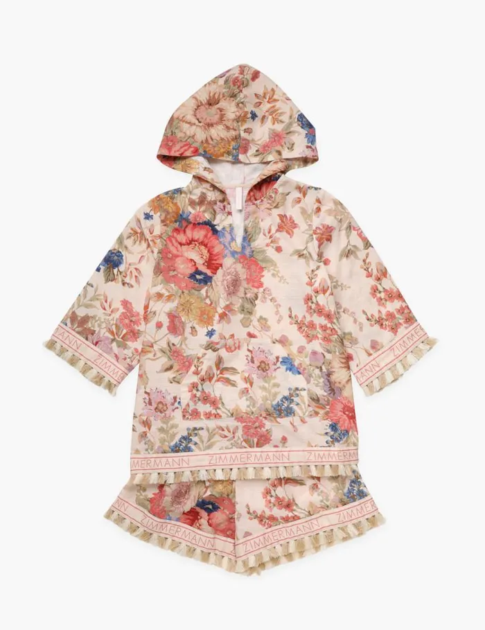 Zimmermann Clothing August Coverup Cream Floral 8211 Kids