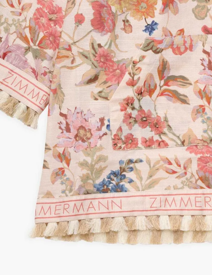 Zimmermann Clothing August Coverup Cream Floral 8211 Kids