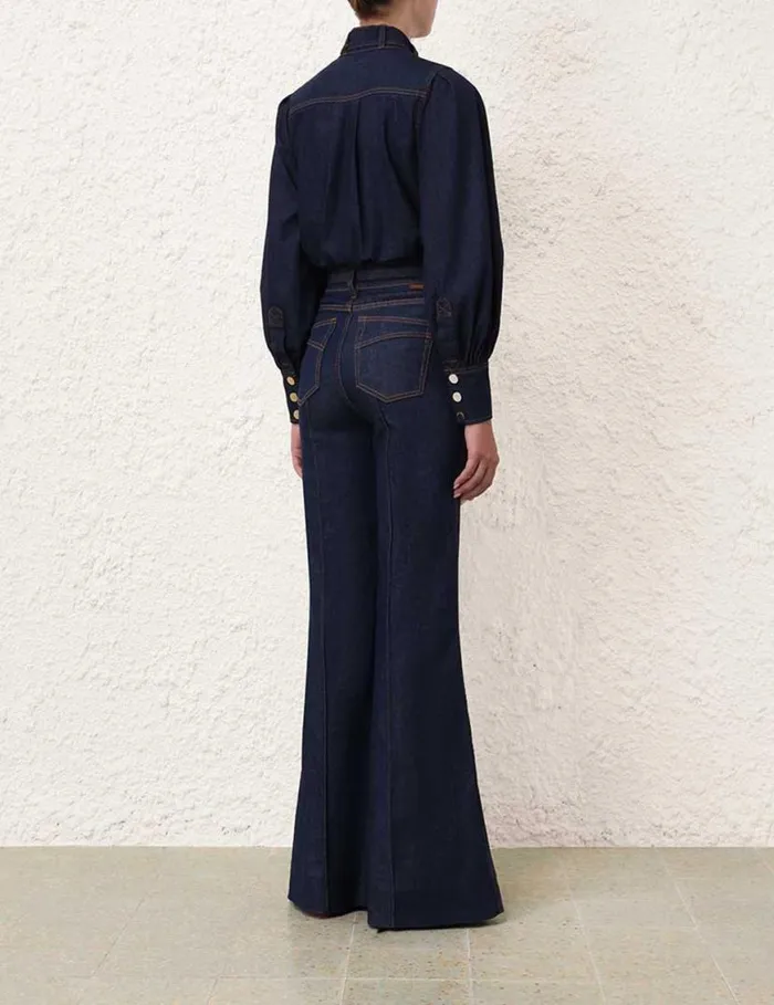 Zimmermann Clothing Denim Pocket Shirt Ink 8211 Women