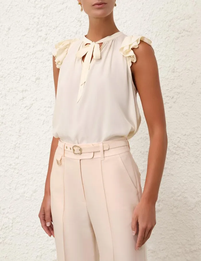 Zimmermann Clothing Frilled Tank Cream 8211 Women