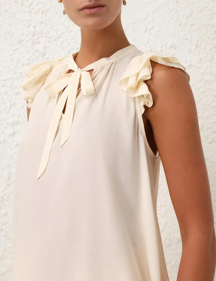 Zimmermann Clothing Frilled Tank Cream 8211 Women