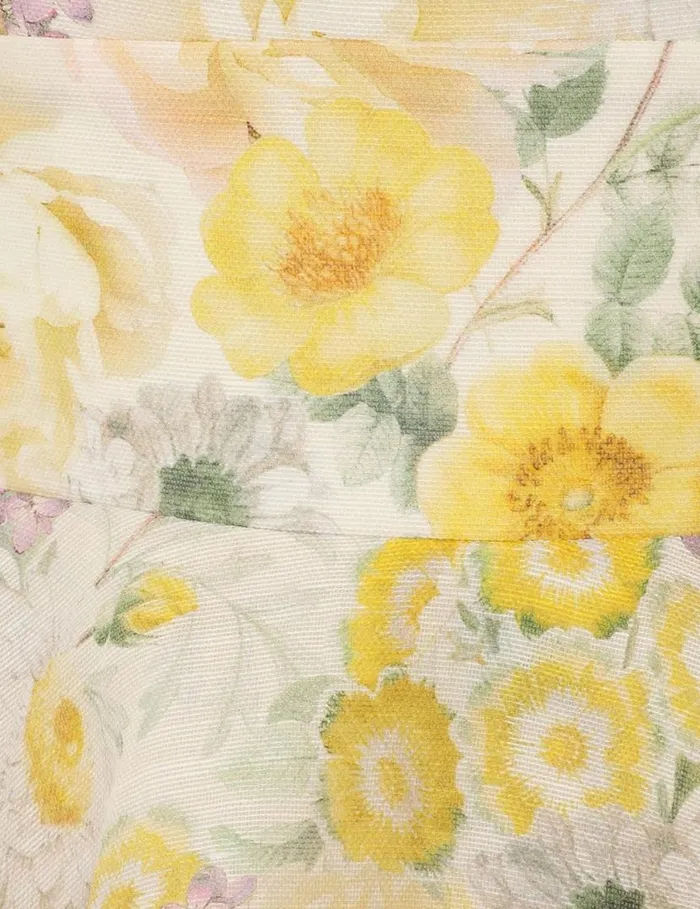 Zimmermann Clothing Harmony Frilled Mini Citrus Garden Print 8211 Women