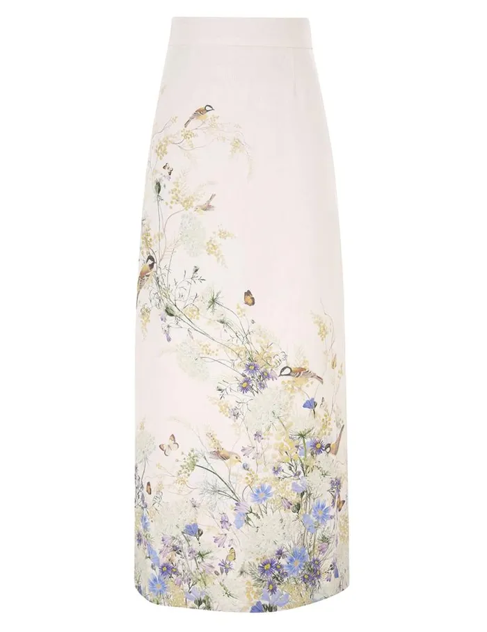 Zimmermann Clothing Harmony Pencil Midi Skirt Citrus Butterflies 8211 Women