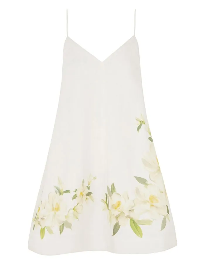 Zimmermann Clothing Harmony Swing Dress Ivory Magnolia 8211 Women