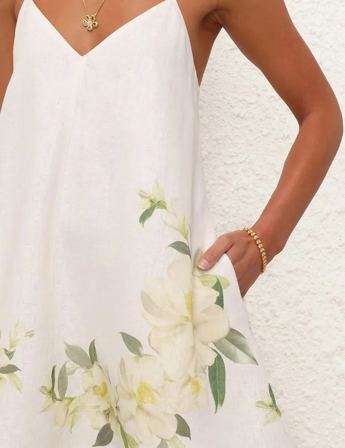 Zimmermann Clothing Harmony Swing Dress Ivory Magnolia 8211 Women