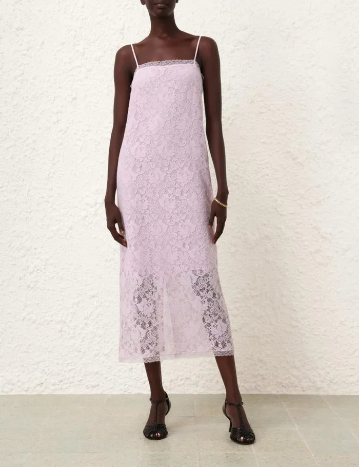 Zimmermann Clothing Lace Midi Dress Lilac 8211 Women