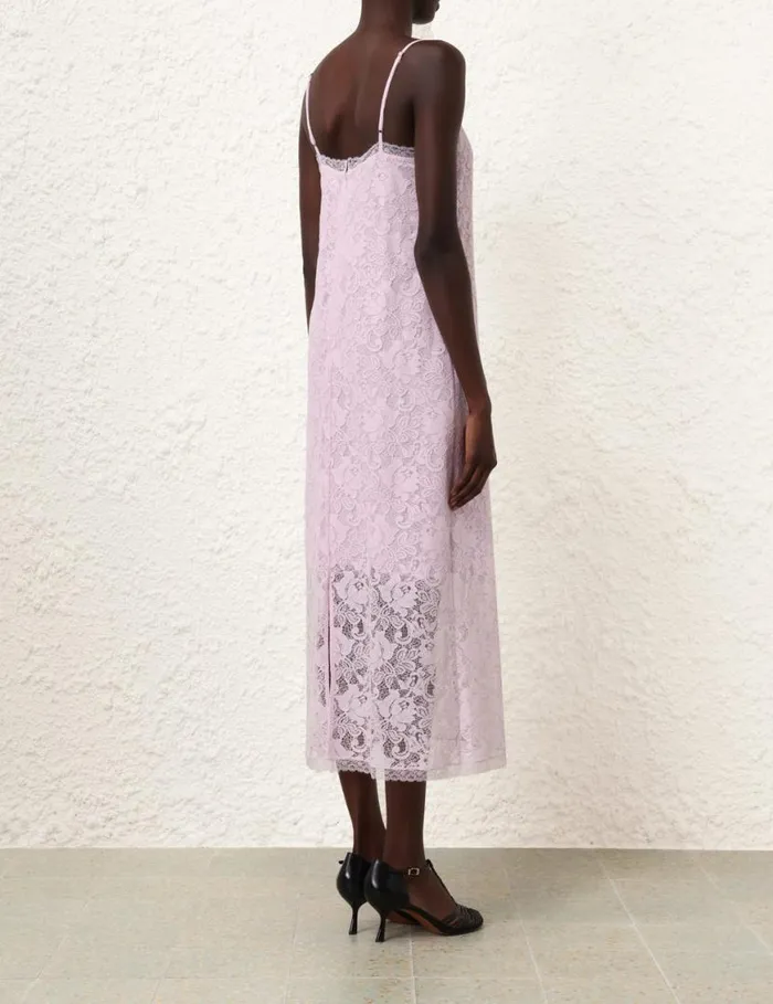 Zimmermann Clothing Lace Midi Dress Lilac 8211 Women