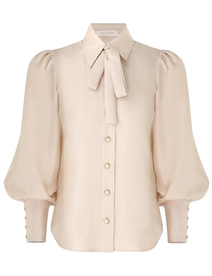 Zimmermann Clothing Natura Blouson Shirt Pearl 8211 Women