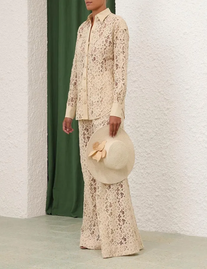 Zimmermann Clothing Natura Lace Shirt Tea 8211 Women