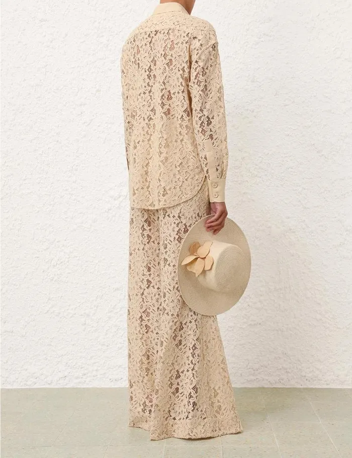Zimmermann Clothing Natura Lace Shirt Tea 8211 Women