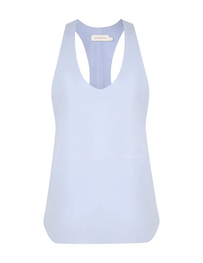 Zimmermann Clothing Natura Leather Tank Lilac Blue 8211 Women