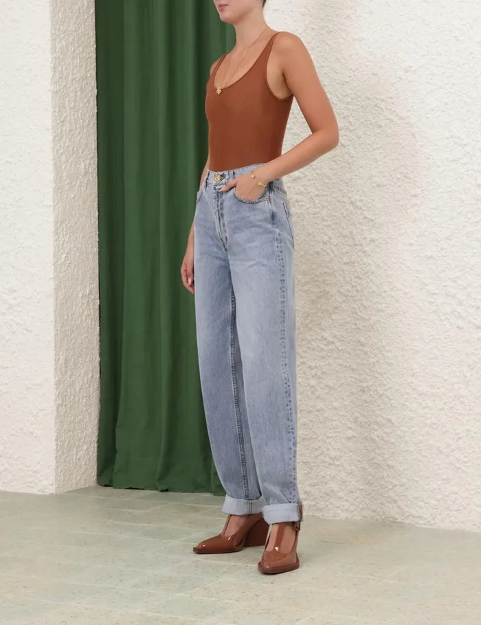 Zimmermann Clothing Natura Oversize Barrel Jean Sea Spray 8211 Women