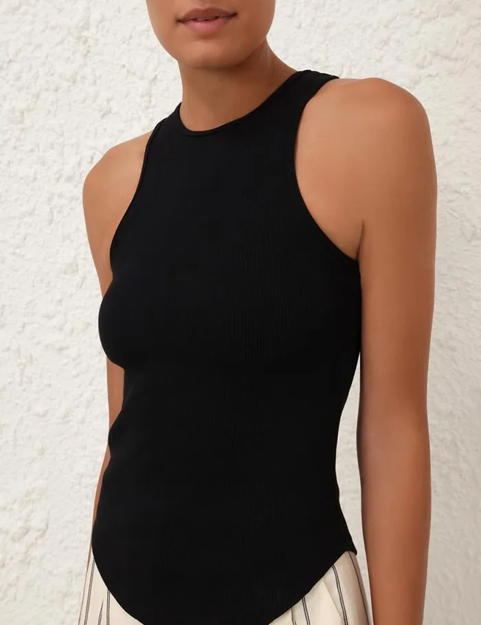 Zimmermann Clothing Natura Reverse Racer Tank Black 8211 Women