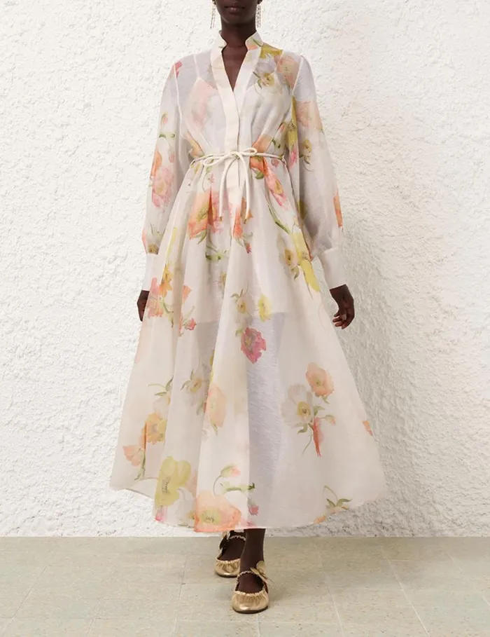 Zimmermann Clothing Tranquillity Shacket Dress Multi Poppy 8211 Women