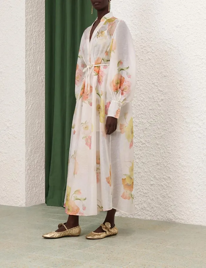 Zimmermann Clothing Tranquillity Shacket Dress Multi Poppy 8211 Women