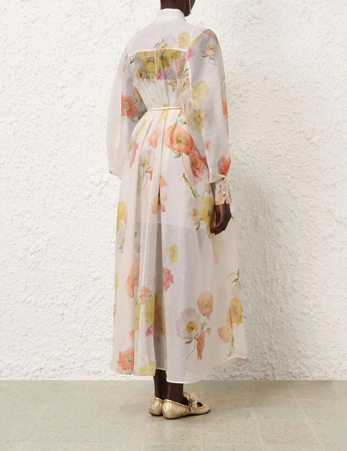 Zimmermann Clothing Tranquillity Shacket Dress Multi Poppy 8211 Women
