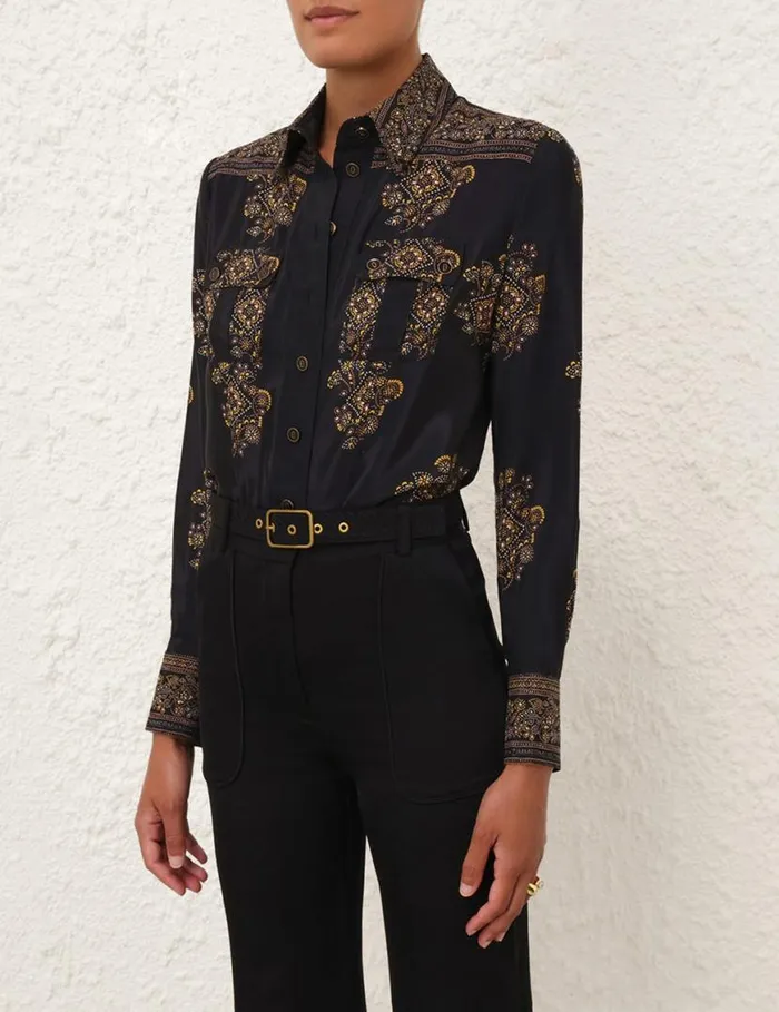 Zimmermann Clothing Utility Body Shirt Utility Dot Black 8211 Women