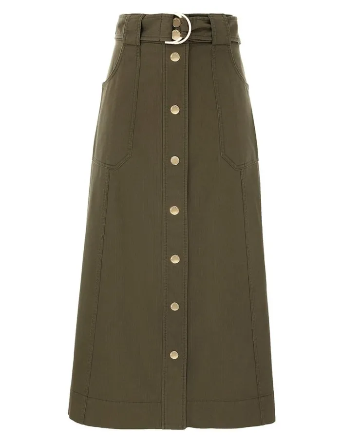 Zimmermann Denim Denim Wrap Skirt Olive 8211 Women