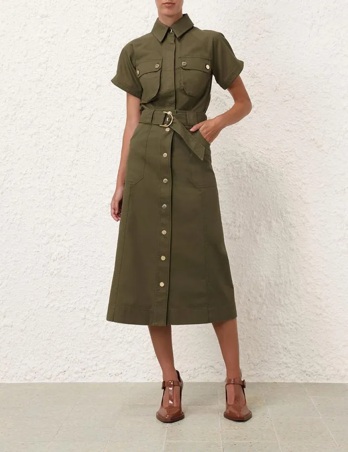 Zimmermann Denim Denim Wrap Skirt Olive 8211 Women