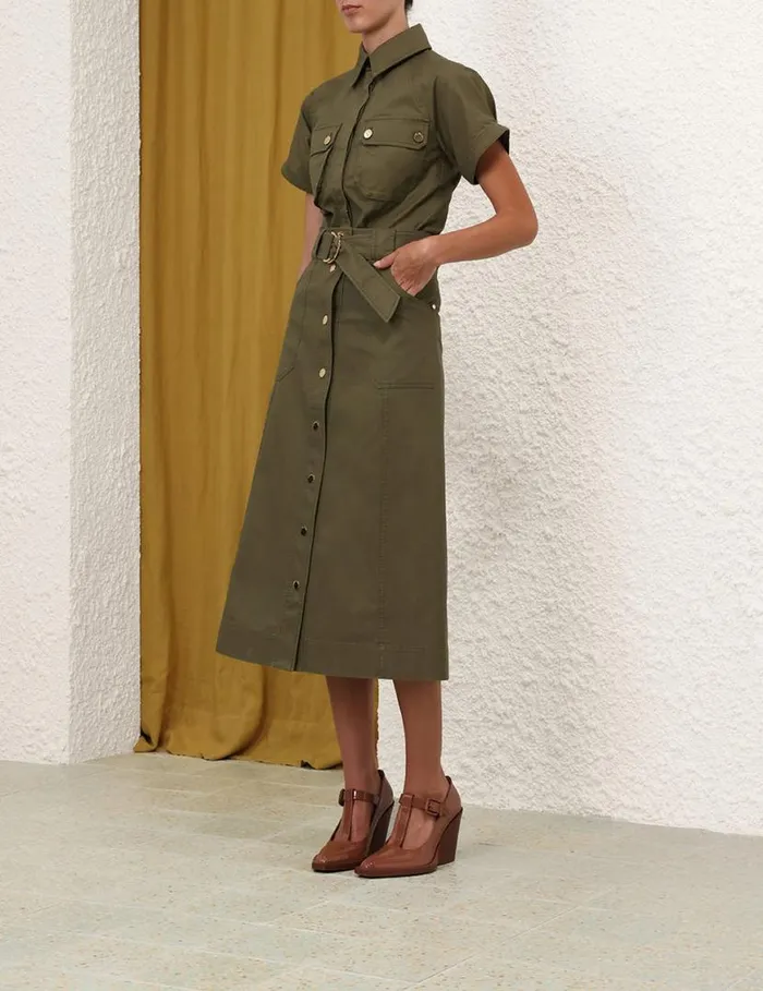 Zimmermann Denim Denim Wrap Skirt Olive 8211 Women