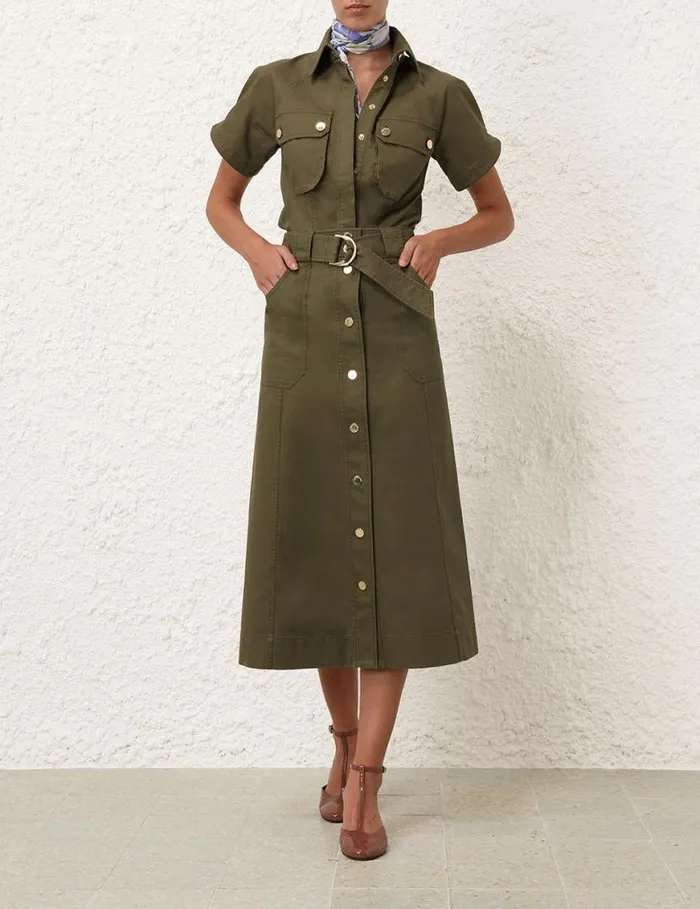 Zimmermann Denim Denim Wrap Skirt Olive 8211 Women