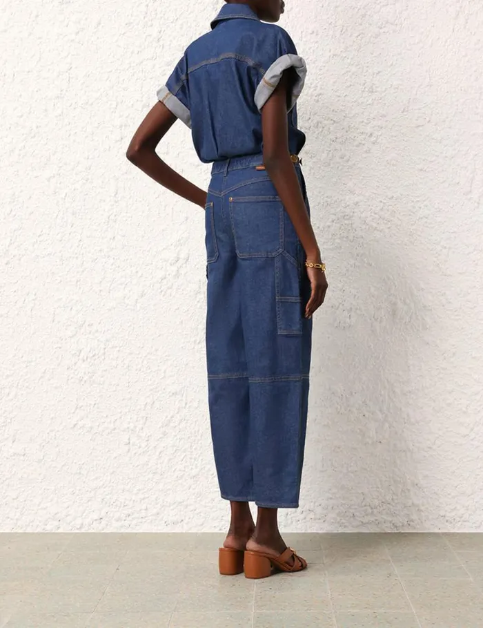Zimmermann Denim Matchmaker Denim Boiler Suit Railway Blue 8211 Women