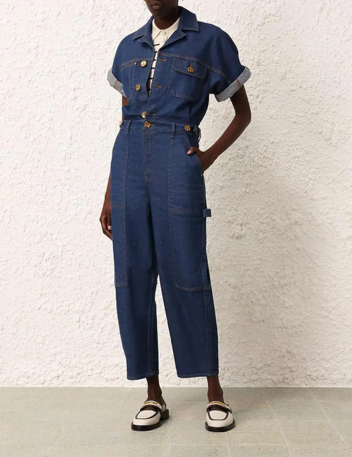 Zimmermann Denim Matchmaker Denim Boiler Suit Railway Blue 8211 Women