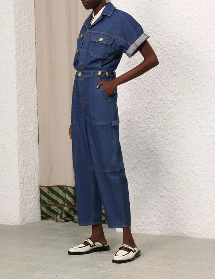 Zimmermann Denim Matchmaker Denim Boiler Suit Railway Blue 8211 Women