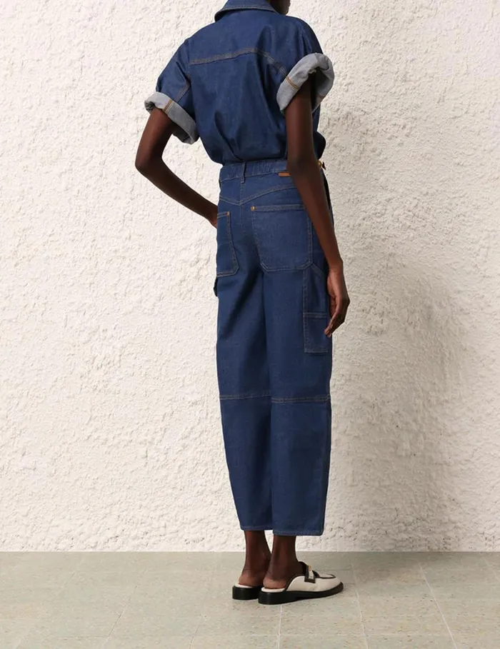 Zimmermann Denim Matchmaker Denim Boiler Suit Railway Blue 8211 Women