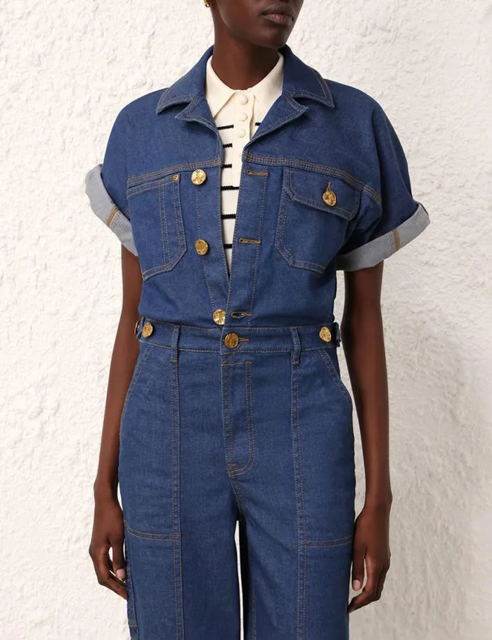 Zimmermann Denim Matchmaker Denim Boiler Suit Railway Blue 8211 Women