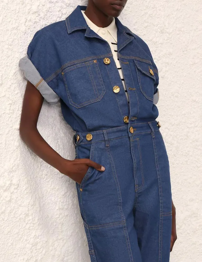 Zimmermann Denim Matchmaker Denim Boiler Suit Railway Blue 8211 Women