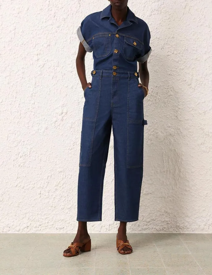 Zimmermann Denim Matchmaker Denim Boiler Suit Railway Blue 8211 Women