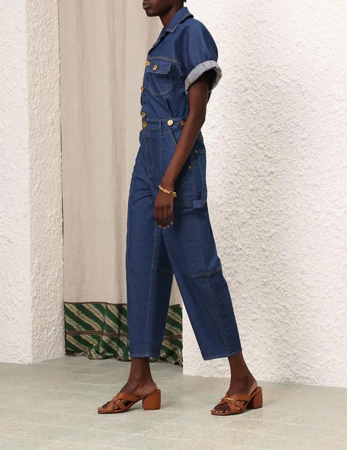 Zimmermann Denim Matchmaker Denim Boiler Suit Railway Blue 8211 Women