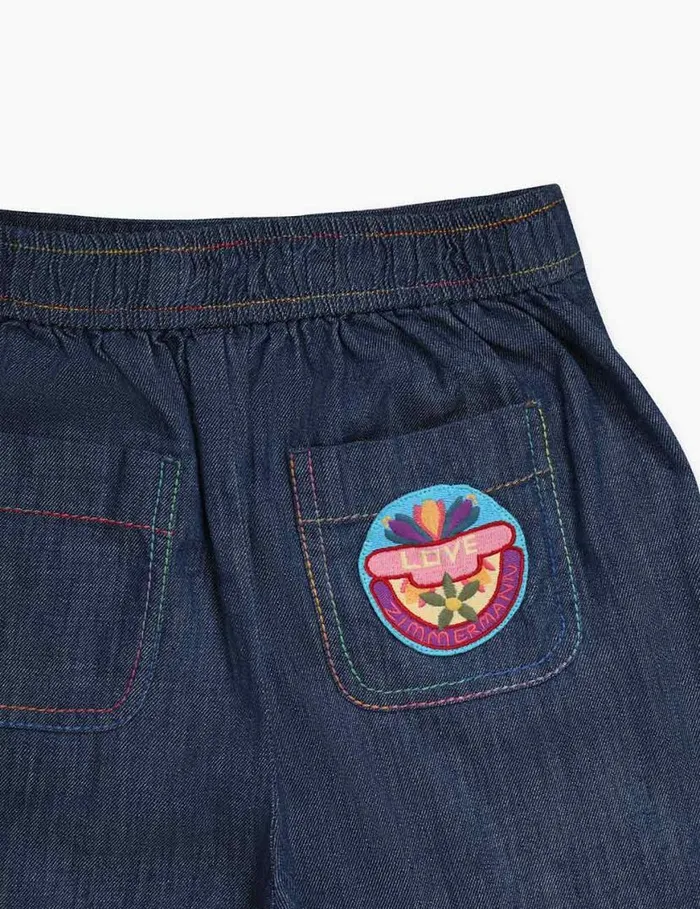 Zimmermann Denim Ottie Denim Pant Blue Lagoon 8211 Kids