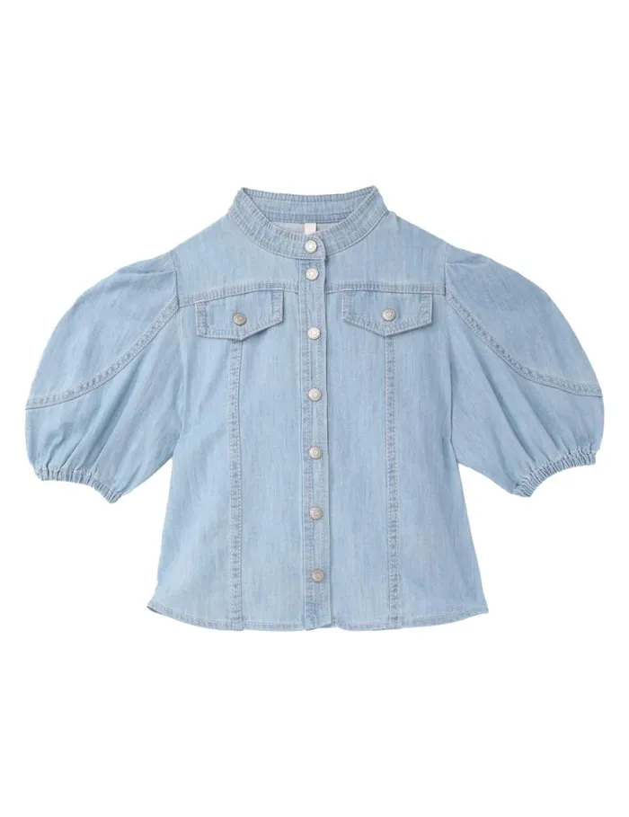 Zimmermann Denim Waverly Utility Denim Top Blueberry 8211 Kids