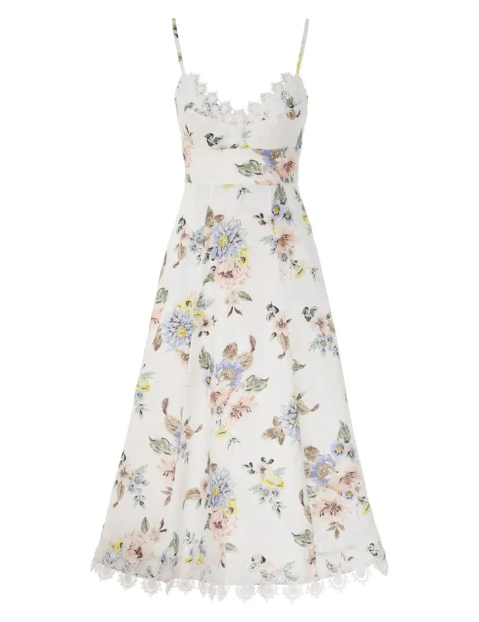 Zimmermann Dresses Applique Picnic Dress Blue Floral 8211 Women