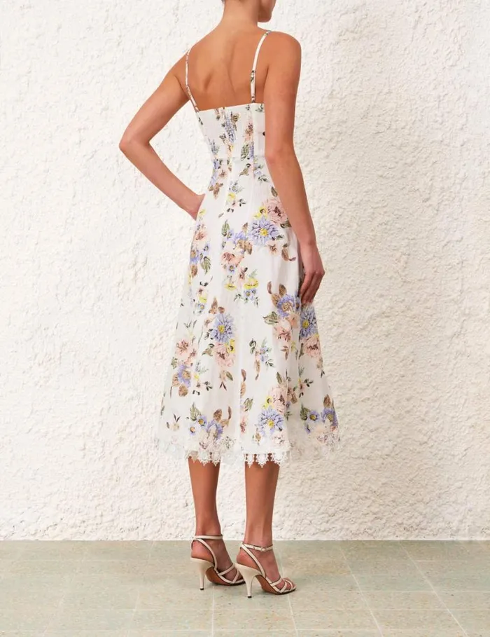 Zimmermann Dresses Applique Picnic Dress Blue Floral 8211 Women