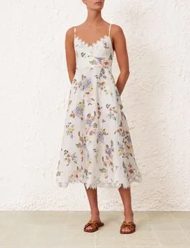 Zimmermann Dresses Applique Picnic Dress Blue Floral 8211 Women