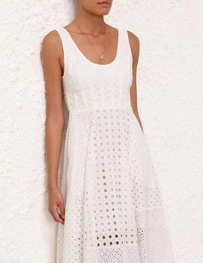 Zimmermann Dresses Matchmaker Anglaise Midi Ivory 8211 Women